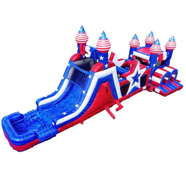 Patriotic USA Bounce House Obstacle Course