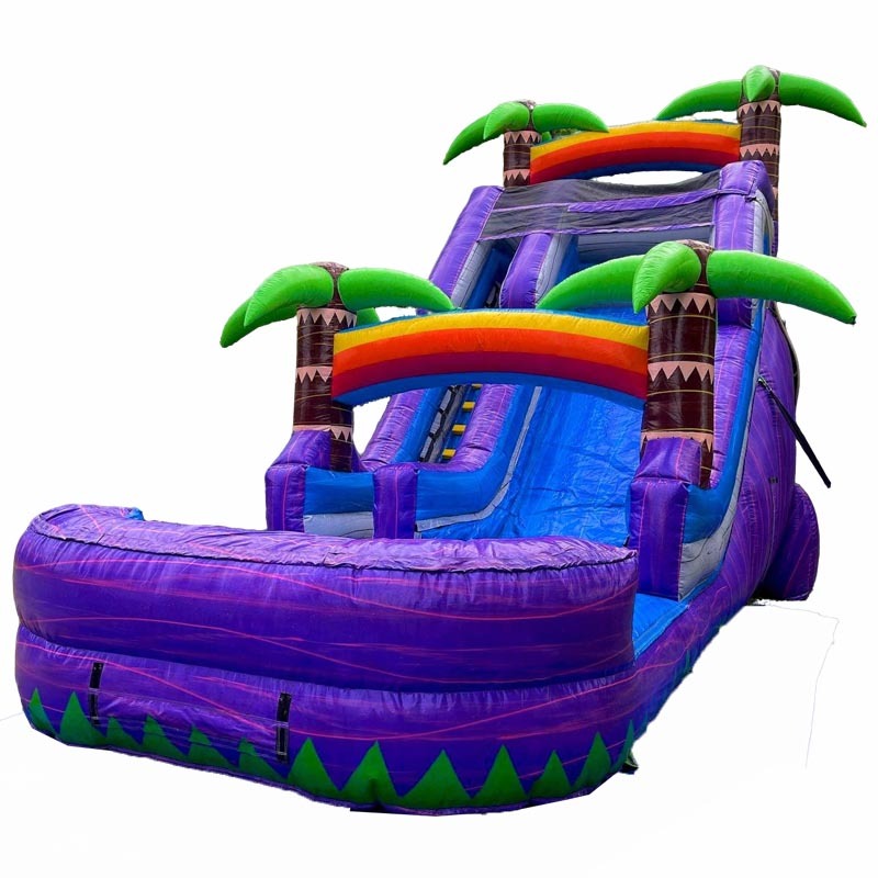 16ft Tropical Purple Rainbow Single Lane Water Slide