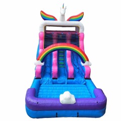 16ft Rainbow Unicorn Dual Lane Water Slide