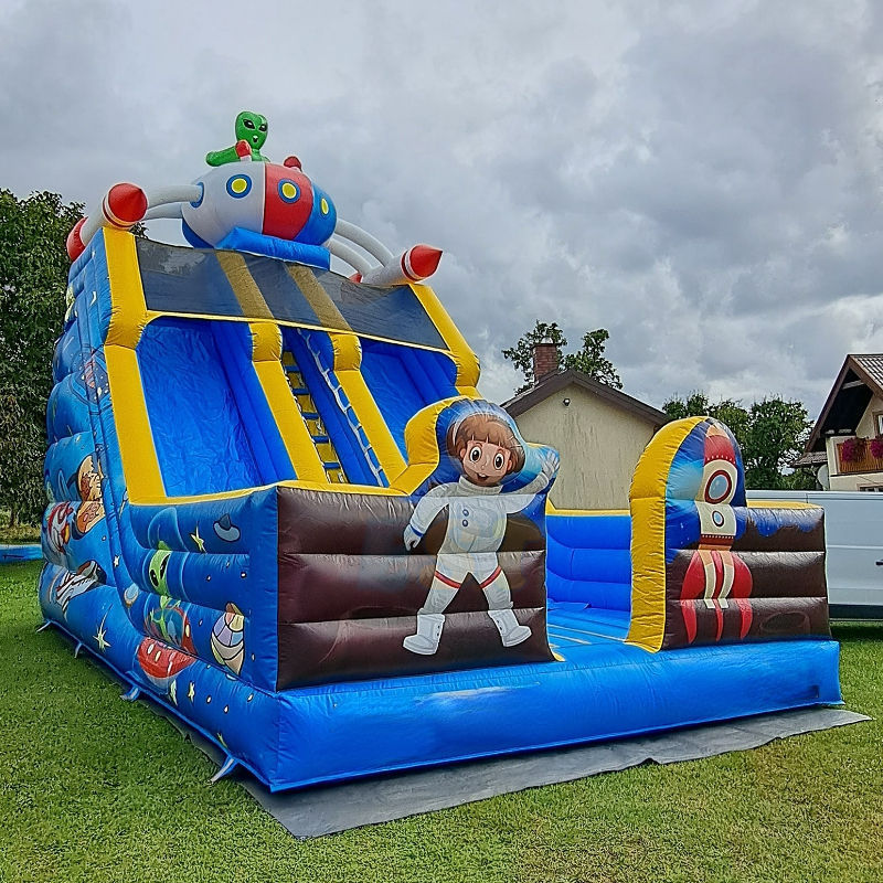 Space Themed Dual Lane Bouncy Slide