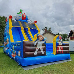 Space Themed Dual Lane Bouncy Slide