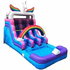 16ft Rainbow Unicorn Dual Lane Water Slide