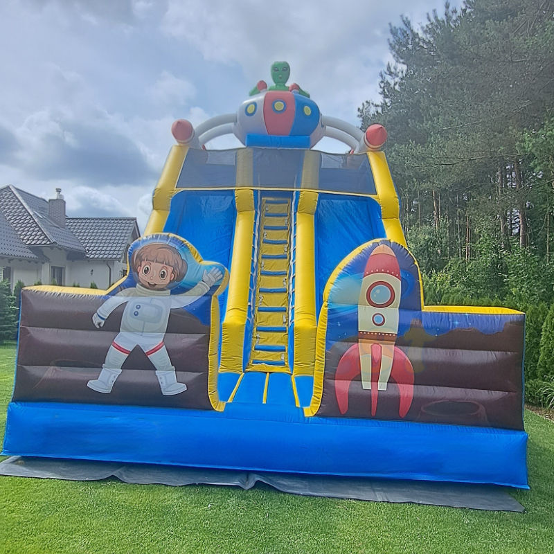 Space Themed Dual Lane Bouncy Slide
