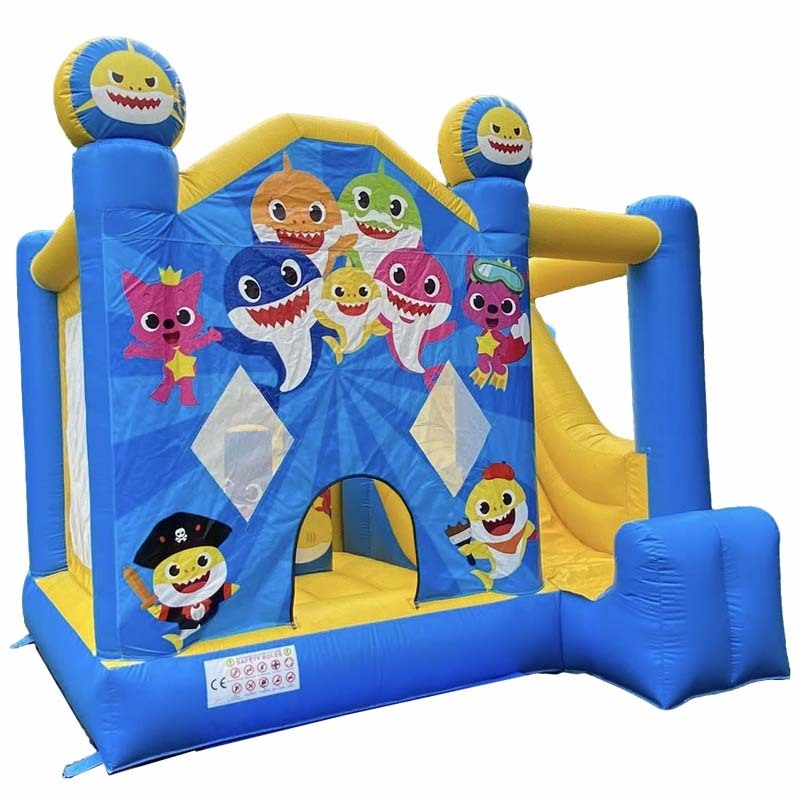 Mini Baby Shark Inflatable Moonwalk Combo