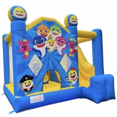 Mini Baby Shark Inflatable Moonwalk Combo