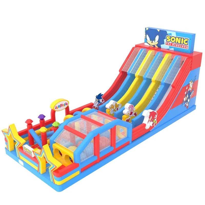 Sonic Theme Large Inflatable Slide Bounce Park