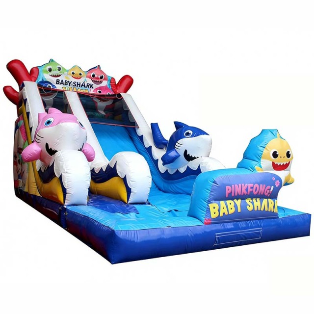 18ft Baby Shark Single Lane Waterslide