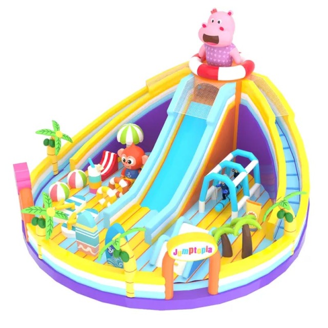 Beach Surf Theme Kids Inflatable Slide Playground