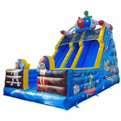 Space Themed Dual Lane Bouncy Slide