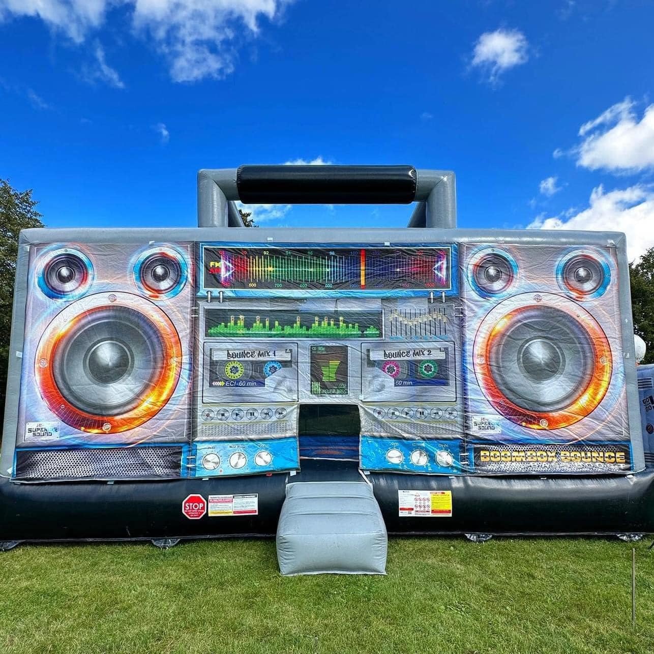 Giant 3D Inflatable Boombox Bounce House For Disco Party
