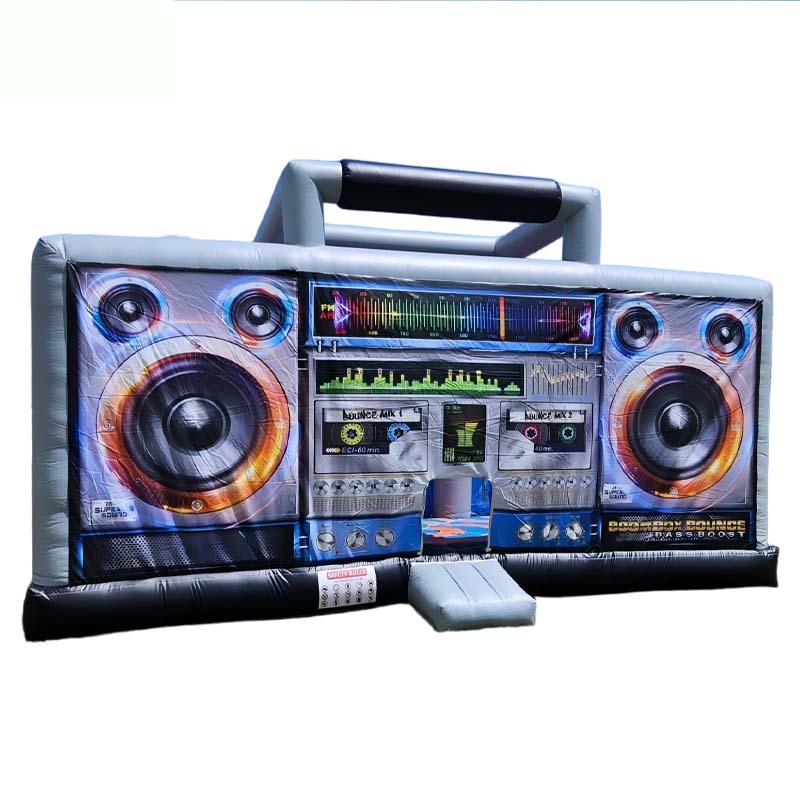 Giant 3D Inflatable Boombox Bounce House For Disco Party