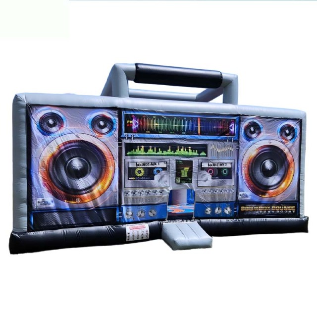 Giant 3D Inflatable Boombox Bounce House For Disco Party