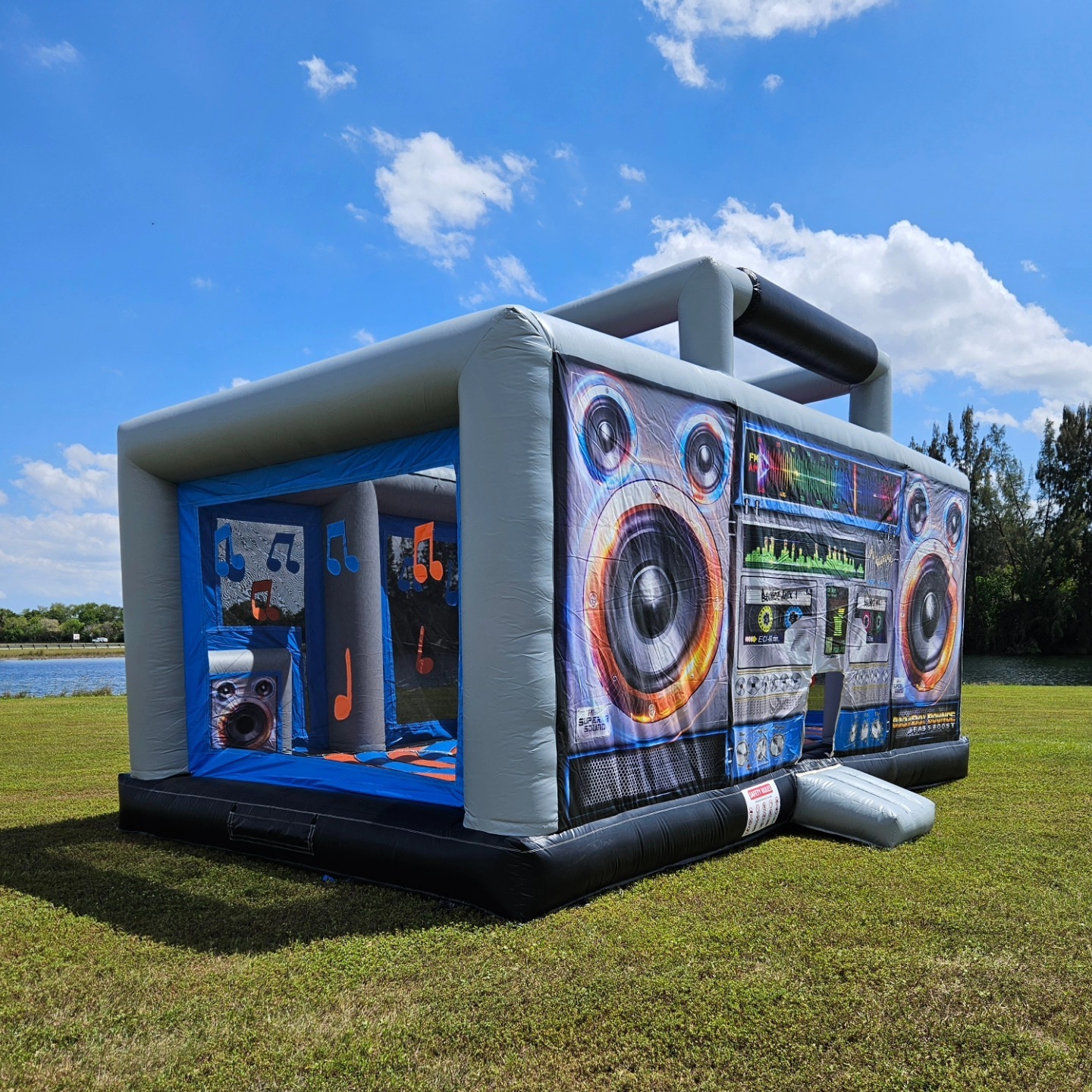 Giant 3D Inflatable Boombox Bounce House For Disco Party