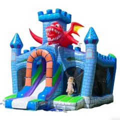 Dragon & Medieval Castle Inflatable Bounce House with Slide