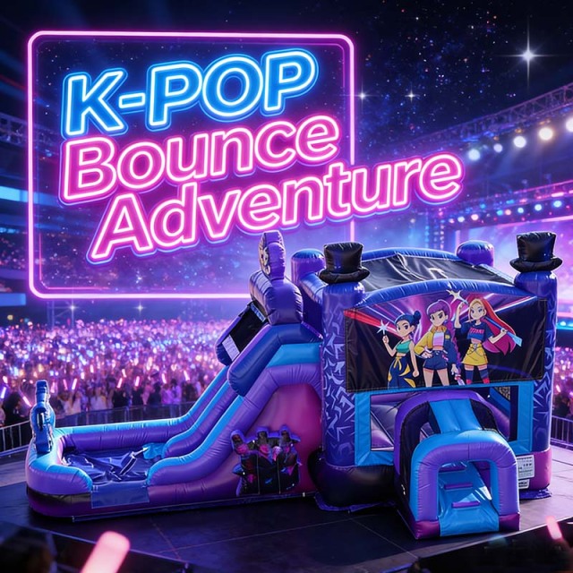 K-Pop Girl Group Bounce House with Water Slide