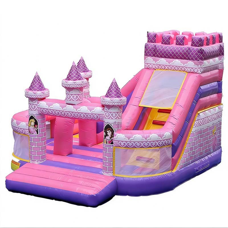 Pink Purple Fairytale Princess Castle Bouncy Playland For Girls