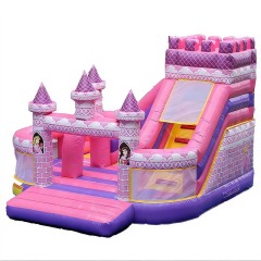 Pink Purple Fairytale Princess Castle Bouncy Playland For Girls