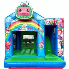 Cocomelon Rainbow Bouncy Castle With Slide
