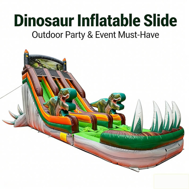 T-Rex Jurassic Dinosaur Double Lane Water Slide