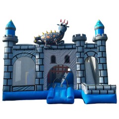 Medieval Dragon Castle Themed Bounce House with Slide