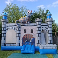 Medieval Dragon Castle Themed Bounce House with Slide
