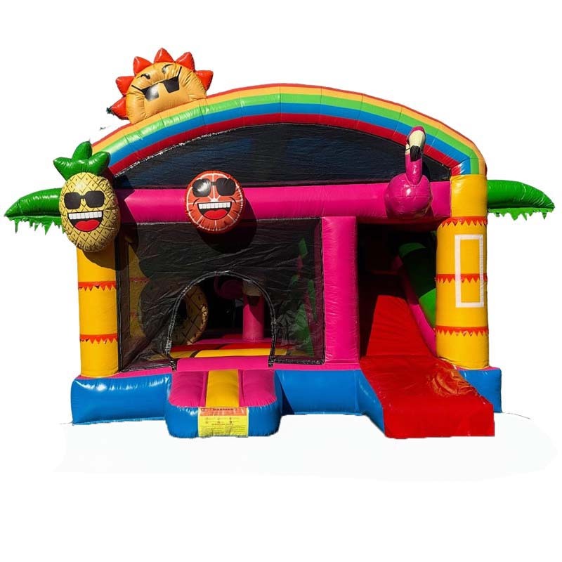 Tropical Emoji Rainbow Bouncy Castle Slide