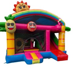 Tropical Emoji Rainbow Bouncy Castle Slide