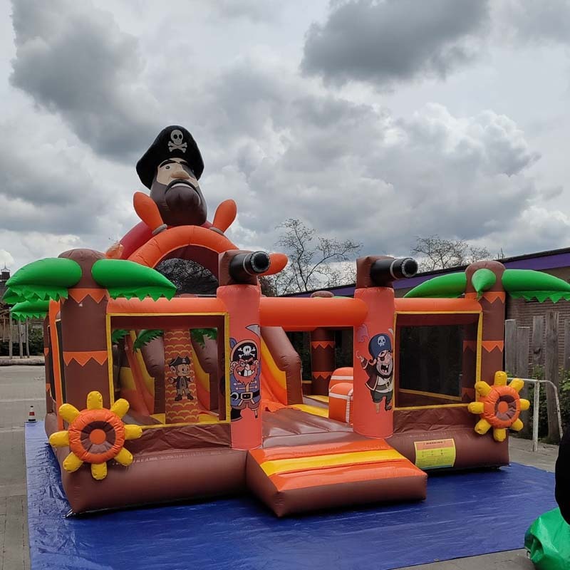 Caribbean Pirate Themed Inflatable Bounce Slide Play Center