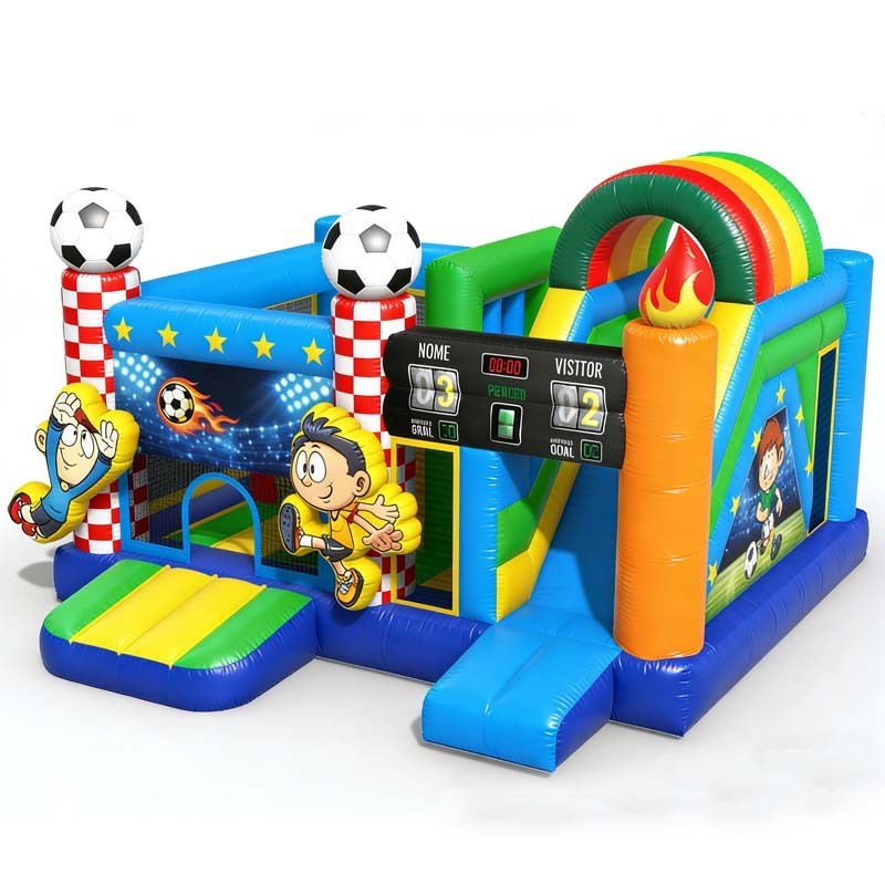 Soccer Themed Bouncy Castle with Slide
