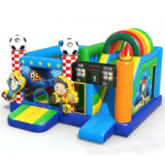 Soccer Themed Bouncy Castle with Slide