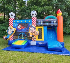 Soccer Themed Bouncy Castle with Slide