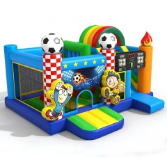 Soccer Themed Bouncy Castle with Slide