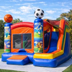 Sports Themed Inflatable Bounce House with Slide