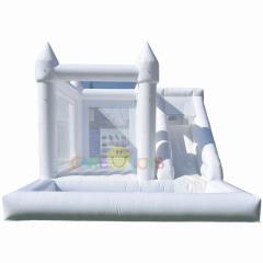 Custom Large White Castle With Ball Pool