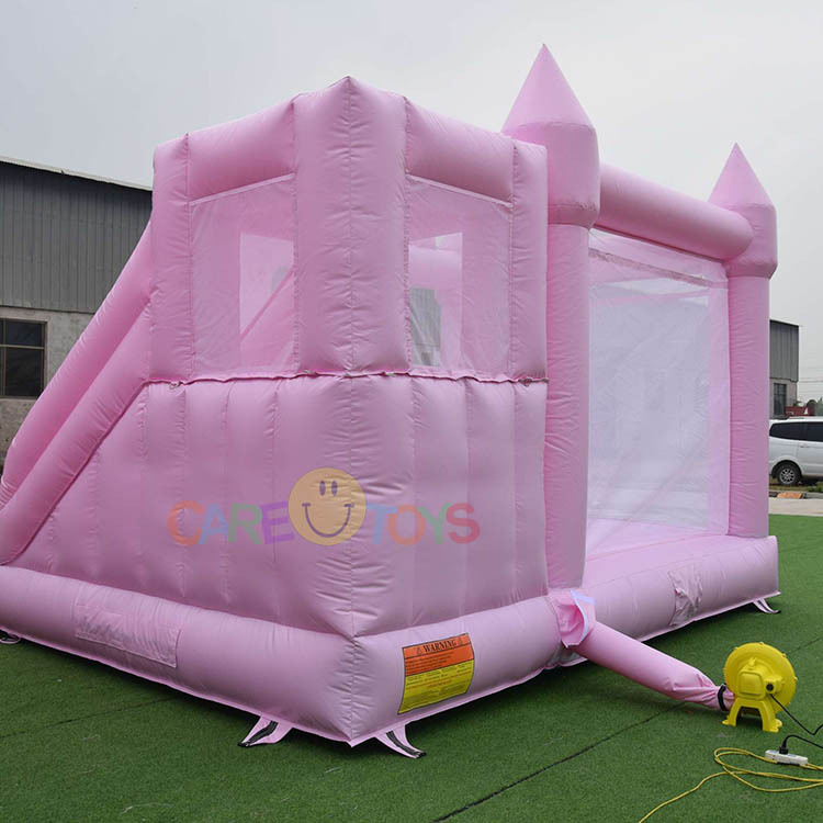 Pink Bounce Slide With Ball Pit
