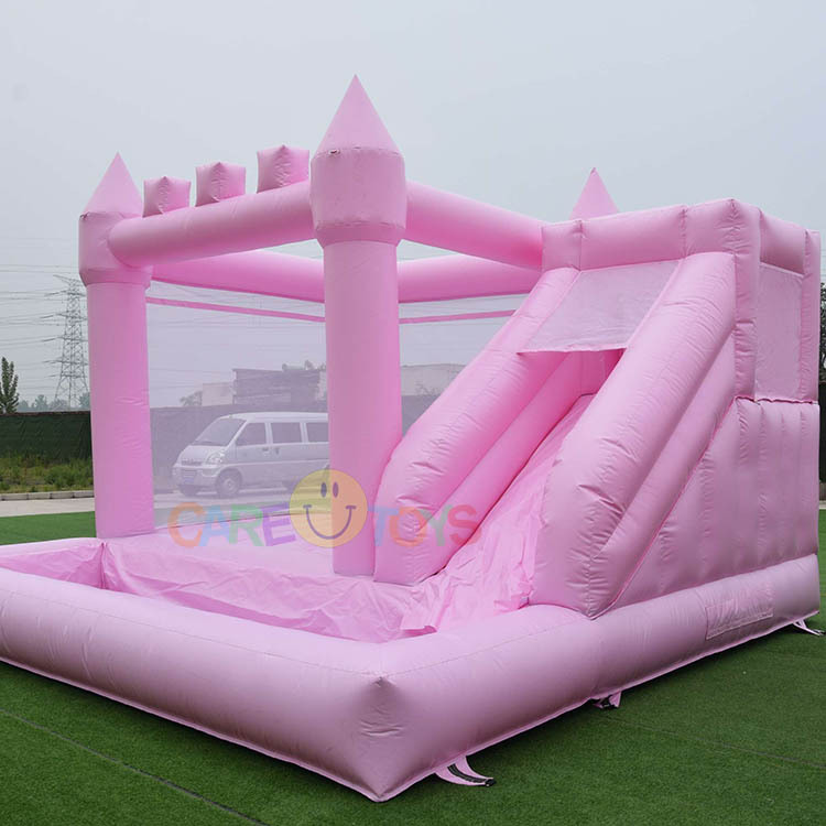 Pink Bounce Slide With Ball Pit