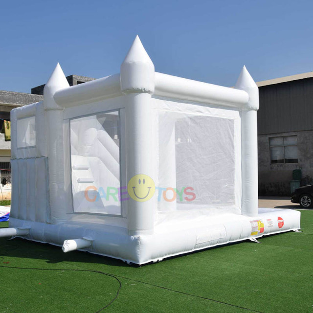 Custom Large White Castle With Ball Pool