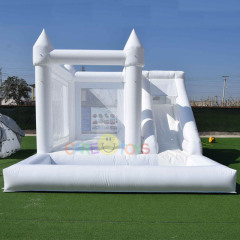 Custom Large White Castle With Ball Pool
