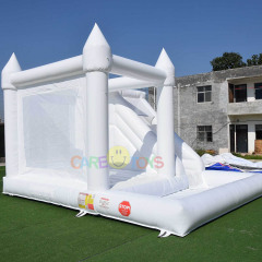 Custom Large White Castle With Ball Pool