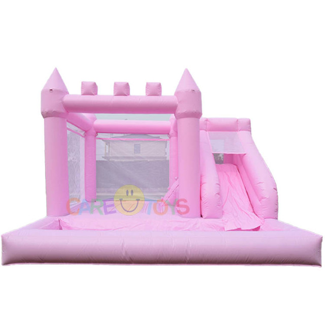 Pink Bounce Slide With Ball Pit