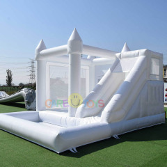 Custom Large White Castle With Ball Pool