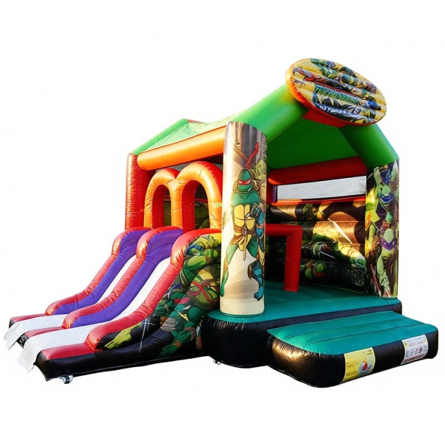 Ninja Turtles Inflatable Castle with Double Lane Slide