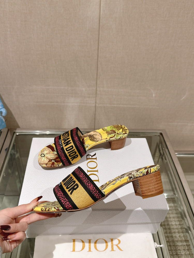Dior high heel slippers