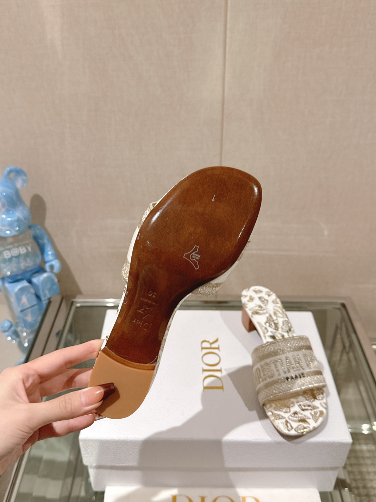 Dior high heel slippers