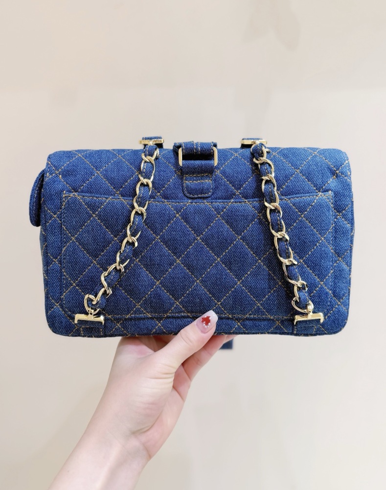 Chanel denim vintage backpack