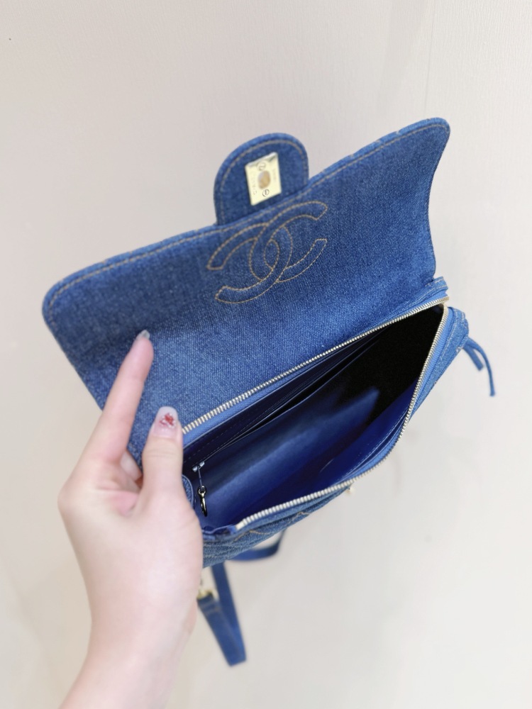 Chanel denim vintage backpack