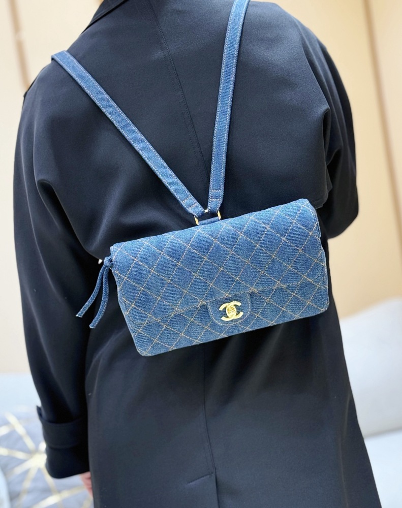 Chanel denim vintage backpack