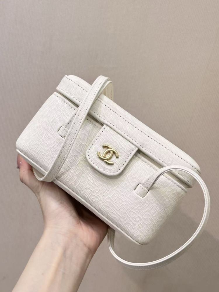 Chanel long vanity with leather strap