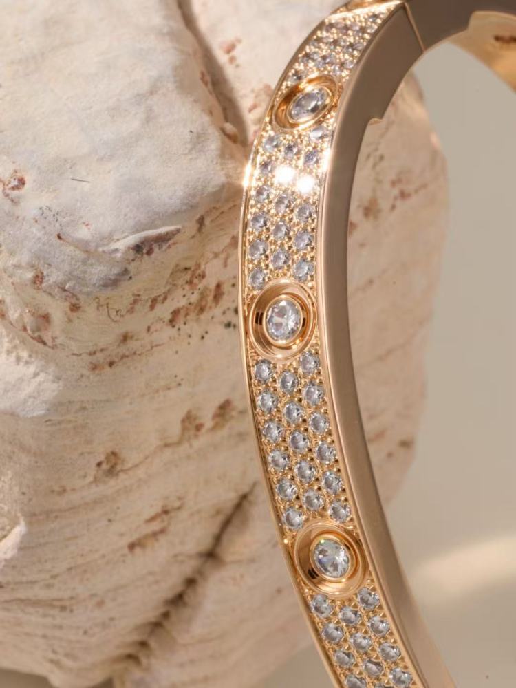 Cartier Classic wide diamond-studded love bracelet