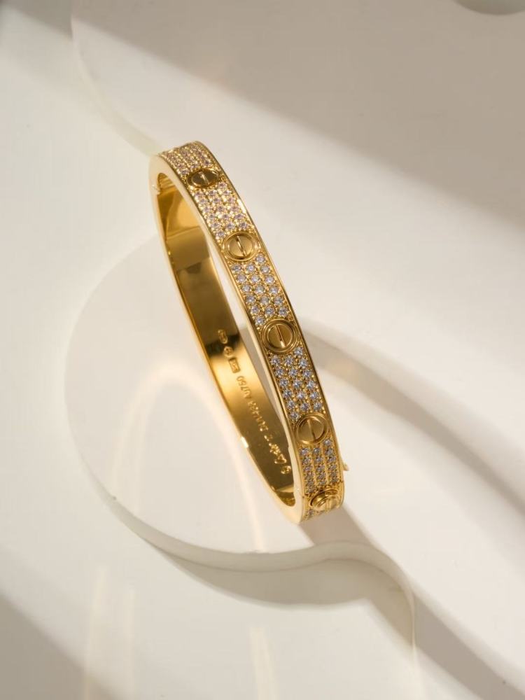 Cartier Classic wide diamond-studded love bracelet